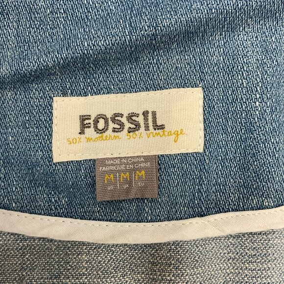 Fossil Denim Trench Coat Size Medium - Picture 3 of 4